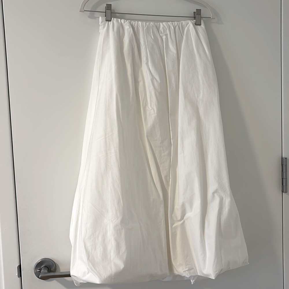 Zara White Poplin Bubble Skirt